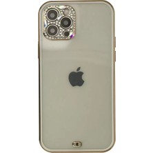 Olinea Iphone 12 Kılıf Liva Taşlı Silikon - Beyaz