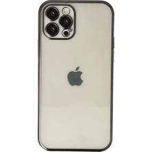 Olinea Iphone 12 Kılıf Lensli Silikon - Siyah