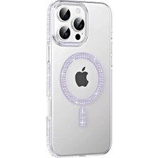 Olinea Iphone 16 Move Taşlı Magsafe Kapak - Lila