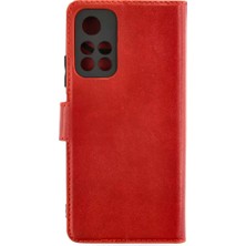 Olinea Redmi Note 11T Kılıf S Kapaklı Kılıf - Kırmızı