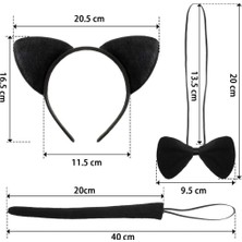 Najmaddin Mey Ithalat® Kedi Kostüm Taç Kuyruk Papyon Seti 1 Adet