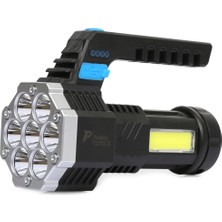 TeknoKapsül PS-3879 USB Şarj Göstergeli Şarj Edilebilir 7*xpe +Cob LED El Feneri