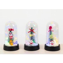 TeknoKapsül Yılbaşı Temalı Işıklı Dekoratif Cam Fanus ALK5076