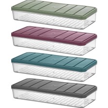 4 Adet Slim Saklama Kabı 1,2 Lt