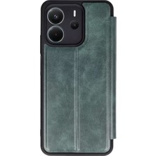Olinea Redmi Note 14 4g Kılıf Flip Cover - Koyu Yeşil