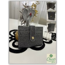 Clover Store Kadın Mini Simli Cüzdan Kartlık