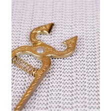 Işlemeli Sarı Küp Şeker Kırma / Kıtlama Makası - Altın