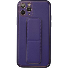 Olinea Iphone 11 Kılıf Coco Deri Standlı Kapak - Mor