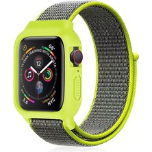 Olinea Watch 38MM Hasırlı Cırtcırtlı Kasalı Kordon - Yeşil
