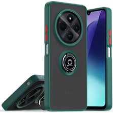 Olinea C75 4g Kılıf Montreal Yüzüklü Silikon Kapak - Yeşil