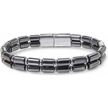 Moncuk Design Çift Boru Hematit ve Çelik Zincir Bileklik 33512B20D1