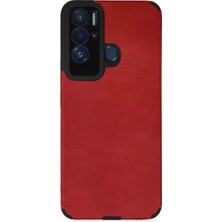 Olinea Tecno Pova Neo Kılıf Loop Deri Silikon - Kırmızı