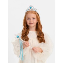 Najmaddin Mey Ithalat® Mavi Kalp Tacı ve Kar Temalı Asa Seti