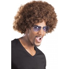 Najmaddin Mey Ithalat® Kahve Renk Kıvırcık Afro Bonus Peruk