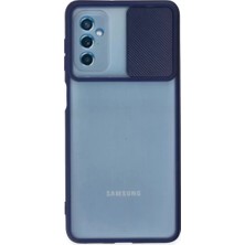 Olinea Galaxy M52 5g Kılıf Palm Buzlu Kamera Sürgülü Silikon - Lacivert