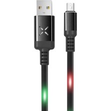 Olinea Konfulon DC09 Ses Duyarlı Işıklı Micro USB Kablo 1m 2A - Siyah