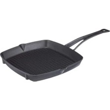 Calperia Metal Kulplu Döküm Izgara Tava, 26X26 cm Boyut