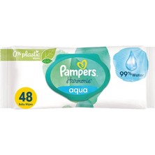 Prima Pampers Harmonie Islak Havlu Mendil Aqua Pure 48 Yaprak 14 Lü Set (672 Yaprak) Organik Pamuk
