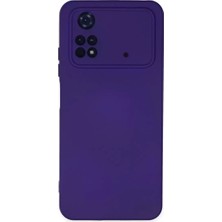 Olinea Poco M4 4g Kılıf Nano Içi Kadife Silikon - Mor