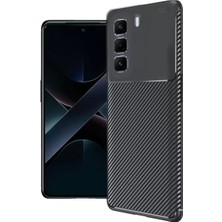Olinea Infinix 50 4g Kılıf Auto Focus Karbon Kapak - Siyah
