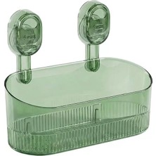 TeknoKapsül SN-29266 Vantuzlu Şeffaf Banyo Mutfak Rafı Organizer