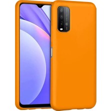 Olinea Redmi 9t Kılıf Nano Içi Kadife Silikon - Turuncu