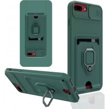 Olinea Iphone 7 Kılıf Zuma Kartvizitli Yüzüklü Silikon - Yeşil