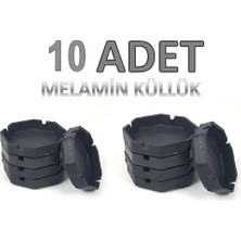 Siyah Melamin Kül Tablası ,restoran, Cafe Için 10 Adet Küllük