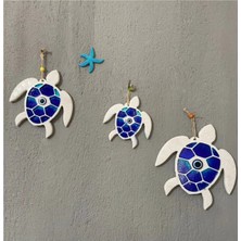 Mavi Kaplumbağa Duvar Süsü 3'lü