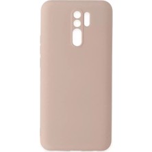 Olinea Redmi 9 Kılıf Nano Içi Kadife Silikon - Pudra