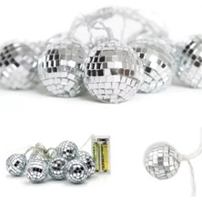 Mini Disko Topu Dekoratif Süsleme 10’lu LED Zinciri Pilli Süs LED