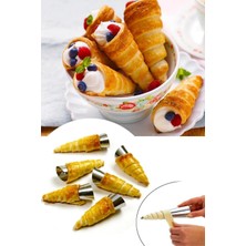 6'lı Lüx Çelik Korneo Kalıbı Milföy Kalıbı Kek Pasta Sunum Kalıpları