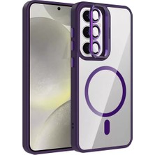 Olinea Galaxy S24 Fe Remim Lensli Magsafe Standlı Kapak - Derin Mor