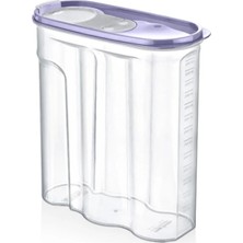 Erzak Kabı, Bakliyat Kabı, Saklama Kabı Lila Renk 2 Adet 1.2 Litre