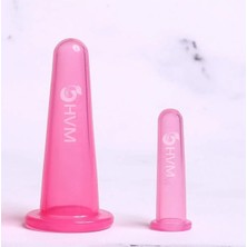 Silikon Vakumlu Yüz Masaj Kupası, Facial Cupping 2'li Pembe