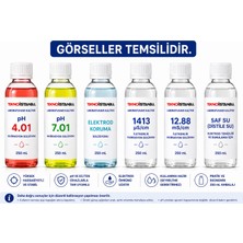 Tekno İstanbul pH 4.01 - 7.01 & Elektrod Koruma Solüsyonu + İletkenlik 1413 µS/cm - 1288 mS/cm & Saf Su (Distile Su) Kalibrasyon Sıvısı Seti (250 mL)