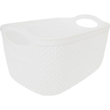 Çok Amaçlı Oval Sepet, Örgü Desenli Organizer Sepet