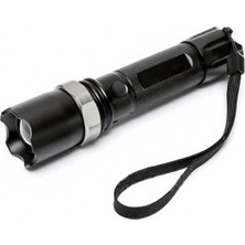 TeknoKapsül KM-110 Profesyonel Şarjlı El Feneri Ledli+Flashlight+Zoom Özellikli Atlı 6 Parça Full Set