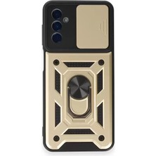 Olinea Galaxy M14 5g Kılıf Pars Lens Yüzüklü Silikon - Gold