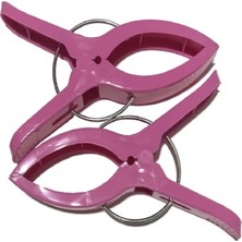 Xl Şezlong Mandalı Plaj Havlusu Battaniye Mandalı Büyük Xl Boy (6 Adet) Pembe