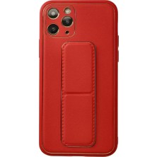 Olinea Iphone 11 Kılıf Coco Deri Standlı Kapak - Kırmızı