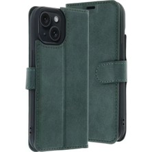 Olinea Iphone 15 S Kapaklı Kılıf - Yeşil