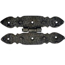 TeknoKapsül Antika Tarz Dekoratif Pirinç Düğmeli Menteşe - 142X69 Mm, Oksit