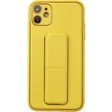 Olinea Iphone 12 Kılıf Coco Deri Standlı Kapak - Sarı