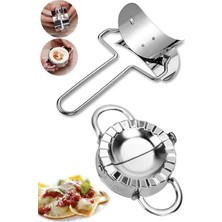 Hamuriçi Poğaça Mantı Kalıbı Yapma ve Mantı Pizza Hamuru kesme Aparatı 2 Li Seti