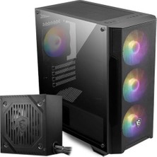 TeknoKapsül Msi Mag Forge M100A D60 600W 80+ Akri̇li̇k Yan Panel 3X120MM 1X120MM Argb Bronze Matx Gaming Kasa