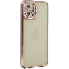 Olinea Iphone 12 Kılıf Joke Taşlı Silikon - Pembe