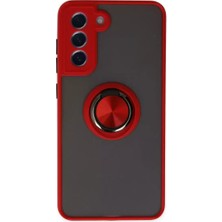 Olinea Galaxy S21 Fe Kılıf Montreal Yüzüklü Silikon Kapak - Kırmızı
