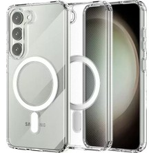Olinea Galaxy S23 Kılıf Magneticsafe Şeffaf Silikon - Şeffaf