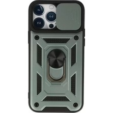 Olinea Iphone 13 Kılıf Pars Lens Yüzüklü Silikon - Yeşil
